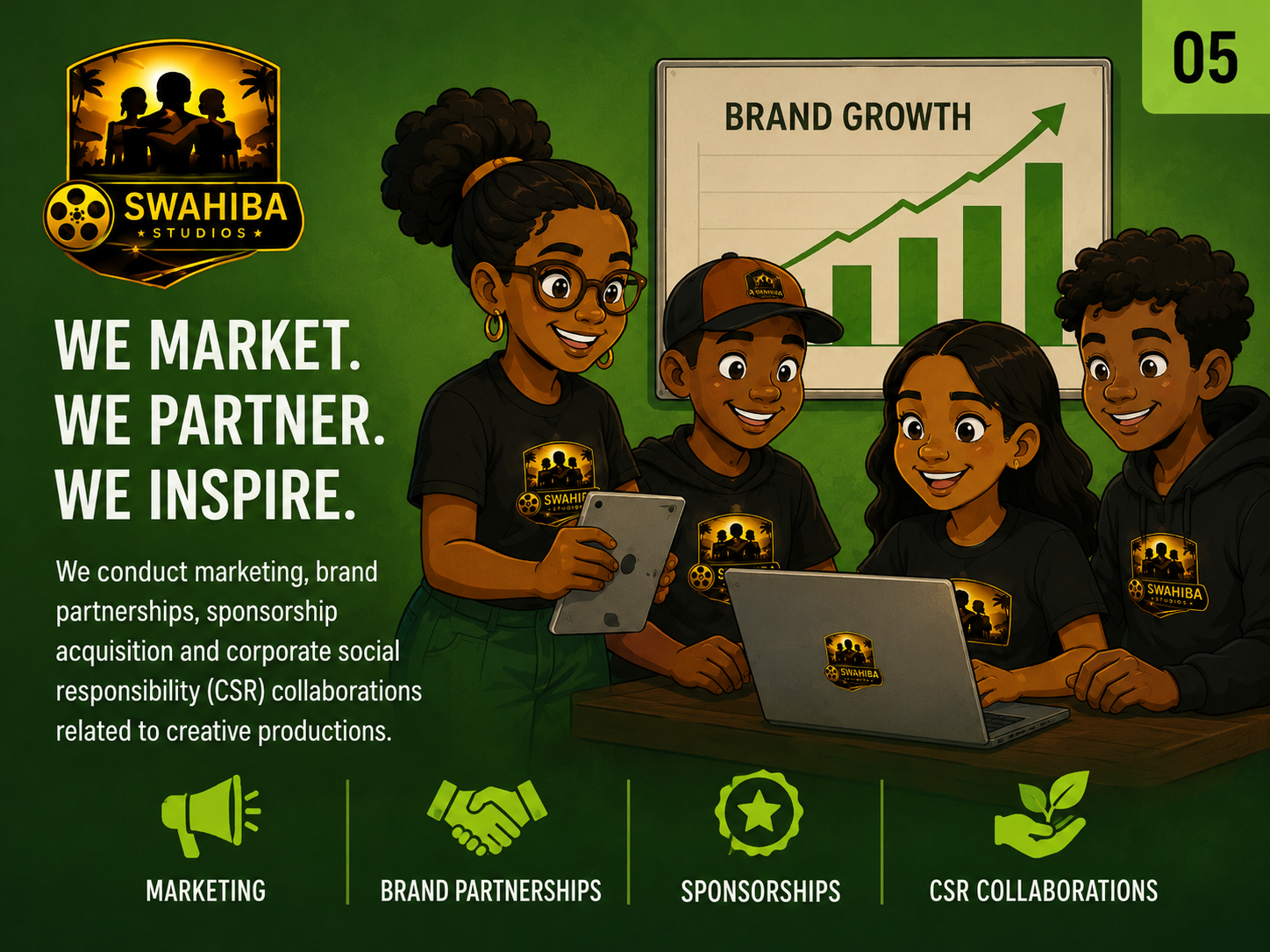 Swahiba Studios market partner and inspire audiences