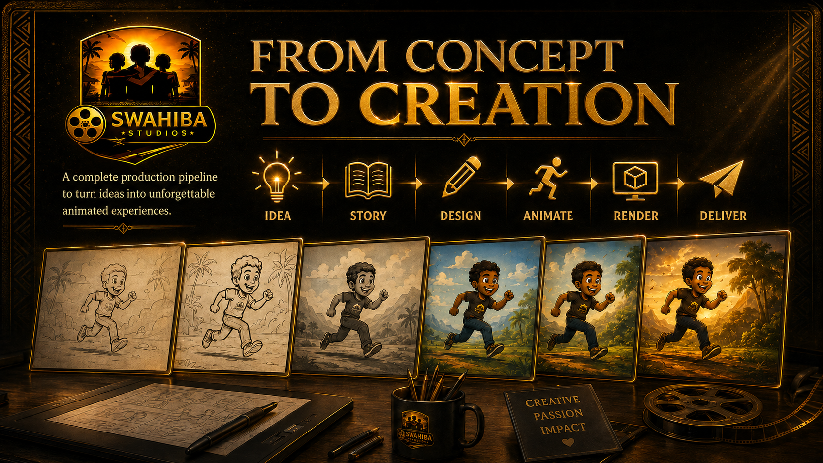 Swahiba Studios concept to creation animation pipeline
